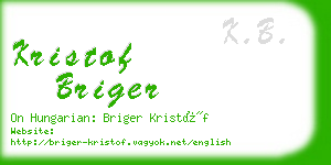 kristof briger business card